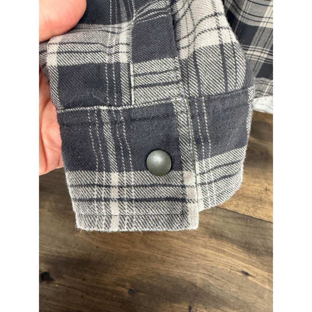 UB Tech Reversible Jacket Mens Large Plaid Flannel Olive Outdoors Gorpcore - Picture 4 of 9
